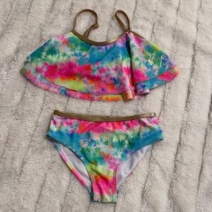 Betsey Johnson Colorful Tie-Dye Kids Bikini